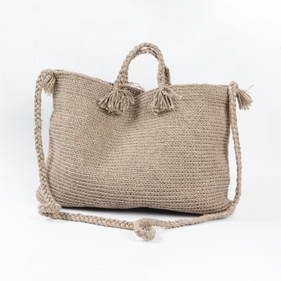 El Yapımı Kenevir Çanta – 48/57 cm - Doğal Kenevir