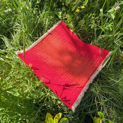 El Yapımı Kenevir Kilim – 40 × 40 cm - Doğal Kenevir